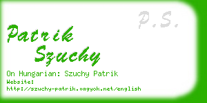 patrik szuchy business card